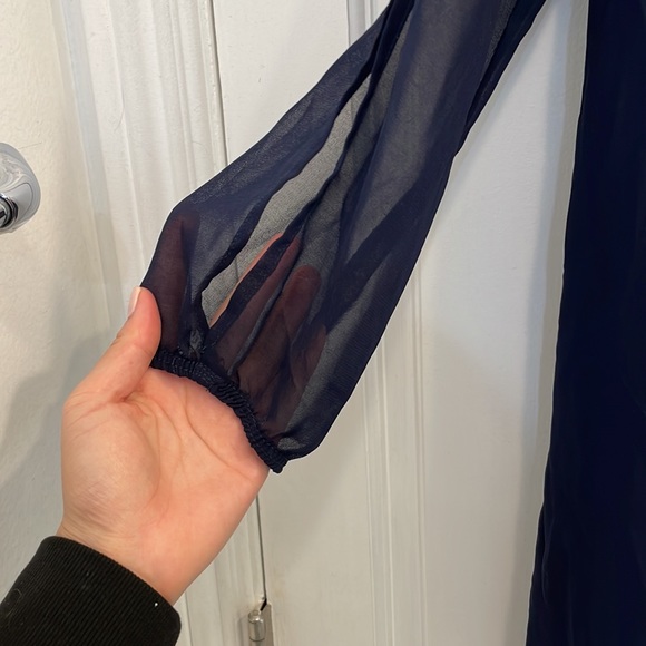 Tobi long sleeve Navy shift dress - Picture 3 of 5